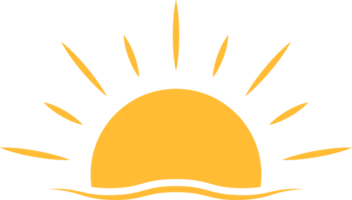 A half sun is setting downwards icon sunset concept for graphic design, logo, website, social media, mobile app, UI illustration png