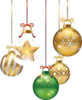 conjunto de adornos navideños png