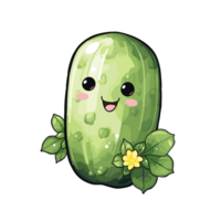 Cucumber watercolor illustration, Vegetable isolated on transparent background, AI Generative png