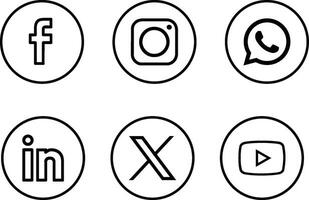 Social media icon outline vector