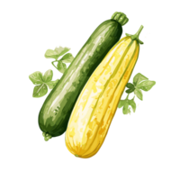 Zucchini watercolor illustration, Vegetable isolated on transparent background, AI Generative png