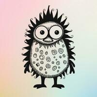 Spiky Swirled Monster on Blue Background vector