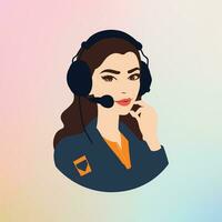 persona con auriculares y azul traje vector