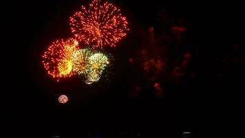 Colorful of fireworks at Victory Day, Novosibirsk, Russia video