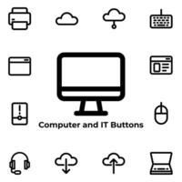 Vector Graphic of Computer and IT Buttons. Good for user interface, new application, etc.