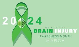 National brain injury awareness month. background, banner, card, poster, template. Vector illustration.