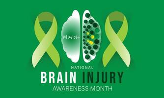 National brain injury awareness month. background, banner, card, poster, template. Vector illustration.