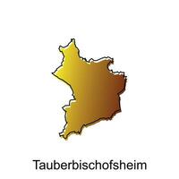 Map of Tauberbischofsheim illustration design with black outline on white background, design template suitable for your company vector