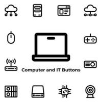 Vector Graphic of Computer and IT Buttons. Good for user interface, new application, etc.