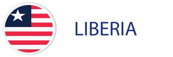 Libéria bandeira dentro botão rede. png