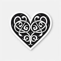 heart with infinity line symbol sticker on white background photo