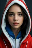 Stunning woman with a hoodie photo