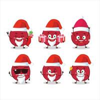 Papa Noel claus emoticones con rebanada de remolacha dibujos animados personaje vector