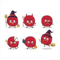 Halloween expression emoticons with cartoon character of slice of beet vector