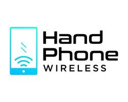 Wireless internet connection and mobile phone logo design. vector