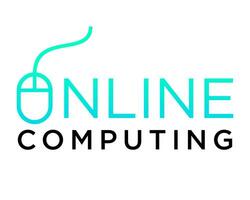 Wordmark mouse click computing logo design. vector