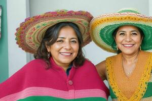 retrato de contento maravilloso mujer a hogar foto