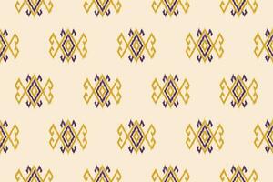 Seamless Kasuri pattern in tribal,folk embroidery. Ethnic abstract ikat art. geometric art ornament print. Design for fabric,clothing,carpet,wallpaper,wrapping,cover,background vector