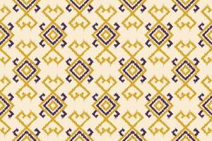 Seamless Kasuri pattern in tribal,folk embroidery. Ethnic abstract ikat art. geometric art ornament print. Design for fabric,clothing,carpet,wallpaper,wrapping,cover,background vector