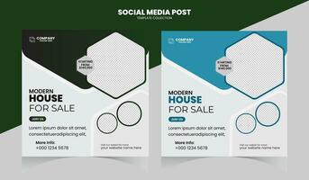 Modern Home Social Media Post vector