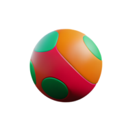 a colorful ball with a green and orange dot on it png