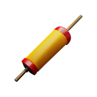 a yellow and red electrical wire on a transparent background png