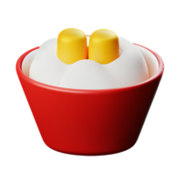 a red bowl with dim sum in it png