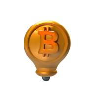 bitcoin light bulb icon isolated on transparent background png