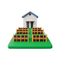 farm agriculture 3d house icon png
