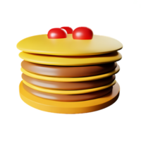 ein Stapel von Pfannkuchen mit ein rot Kirsche auf oben png