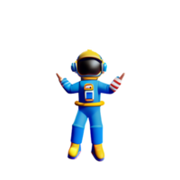 an astronaut in a blue and yellow suit png