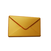 an envelope with a golden envelope on a transparent background png