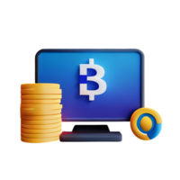 bitcoin e moeda ícone em transparente fundo png