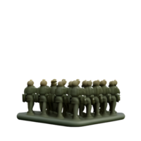 une groupe de soldats permanent dans une ligne sur une table png