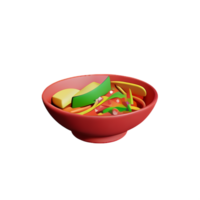 une bol de nouilles avec des légumes sur il png