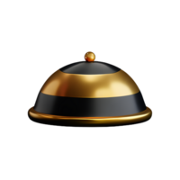 golden bell with black and white stripes on top png