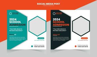 School Admission Social Media Post vector