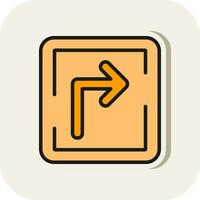 Turn Right Vector Icon Design