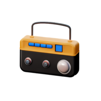 3d illustration radio numérique rétro png