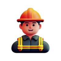 fuoco combattente 3d professione avatar illustrazioni png