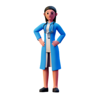 femmina medico 3d professione avatar illustrazioni png