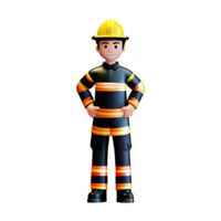 fuoco combattente 3d professione avatar illustrazioni png