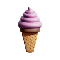 baunilha chocolate cone gelo creme 3d doces ícone png