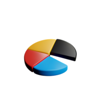 illustrazione di rendering isolata di affari del grafico a torta 3d png