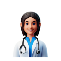 female doctor 3d profession avatars illustrations png