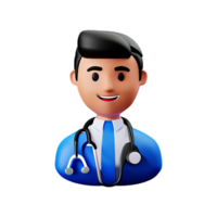 male doctor 3d profession avatars illustrations png