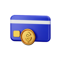 cartão de crédito do ícone 3d png