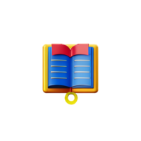 Ilustración 3d del icono de educación escolar de audio libro png