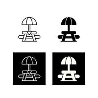 Picnic Table Vector Icon