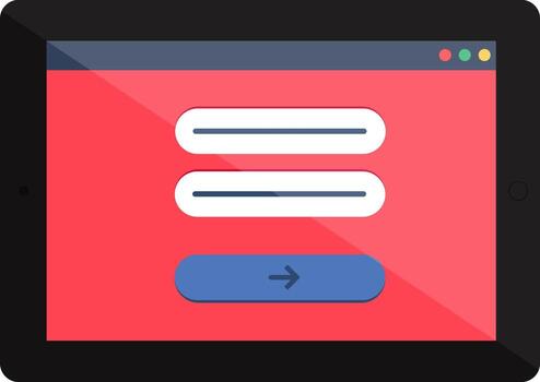 Authentication Page Interface Of Entering Login vector